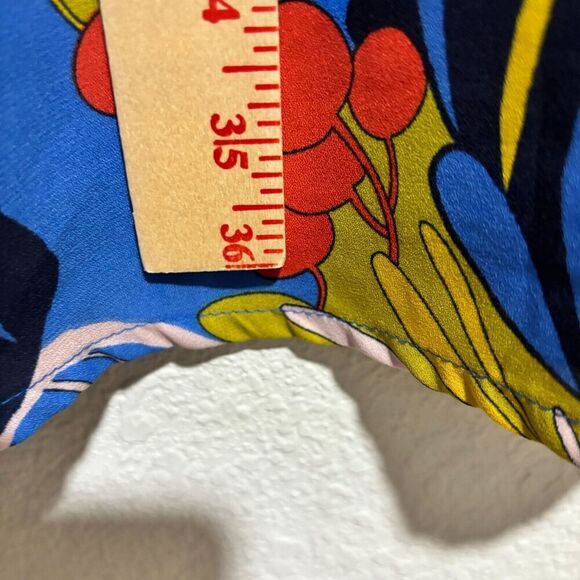 J Crew Mercantile A Line Faux Wrap Dress Blue 8 Colorful Floral Print Tropical - Picture 12 of 14